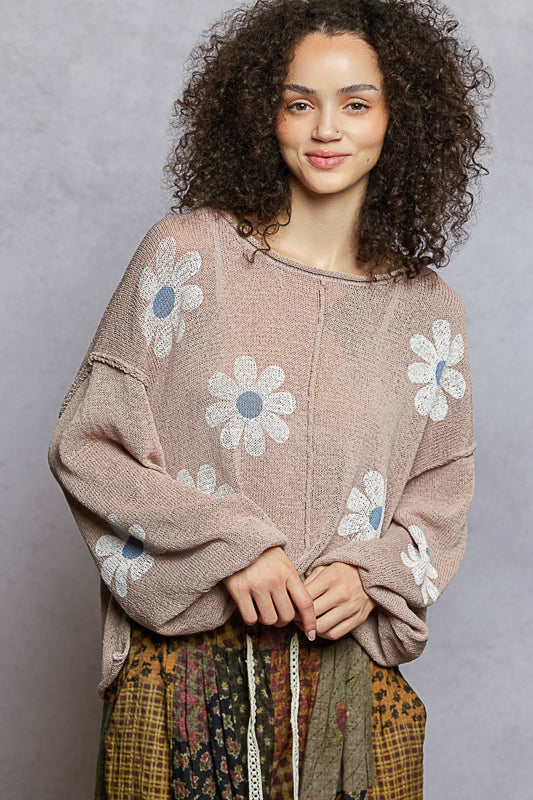 POL Floral Light Knit Sweater