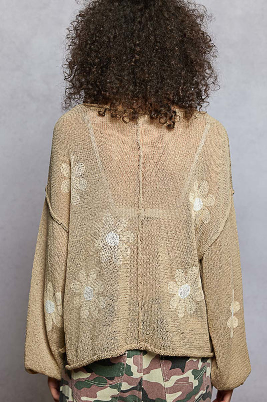 POL Floral Light Knit Sweater