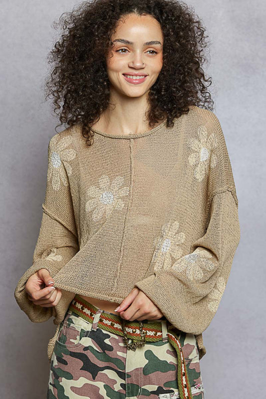 POL Floral Light Knit Sweater