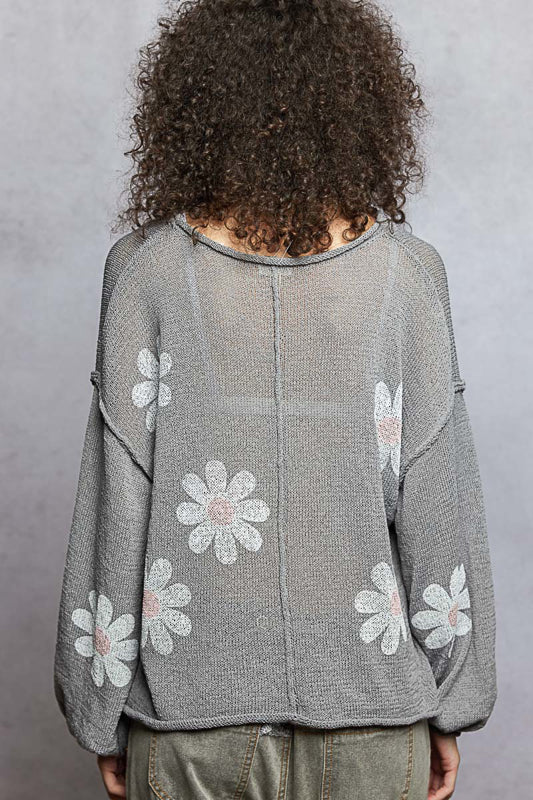 POL Floral Light Knit Sweater