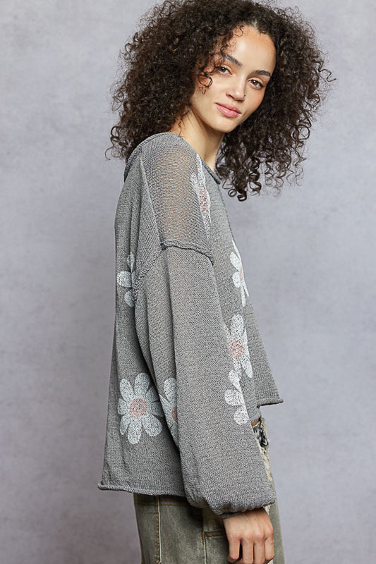 POL Floral Light Knit Sweater