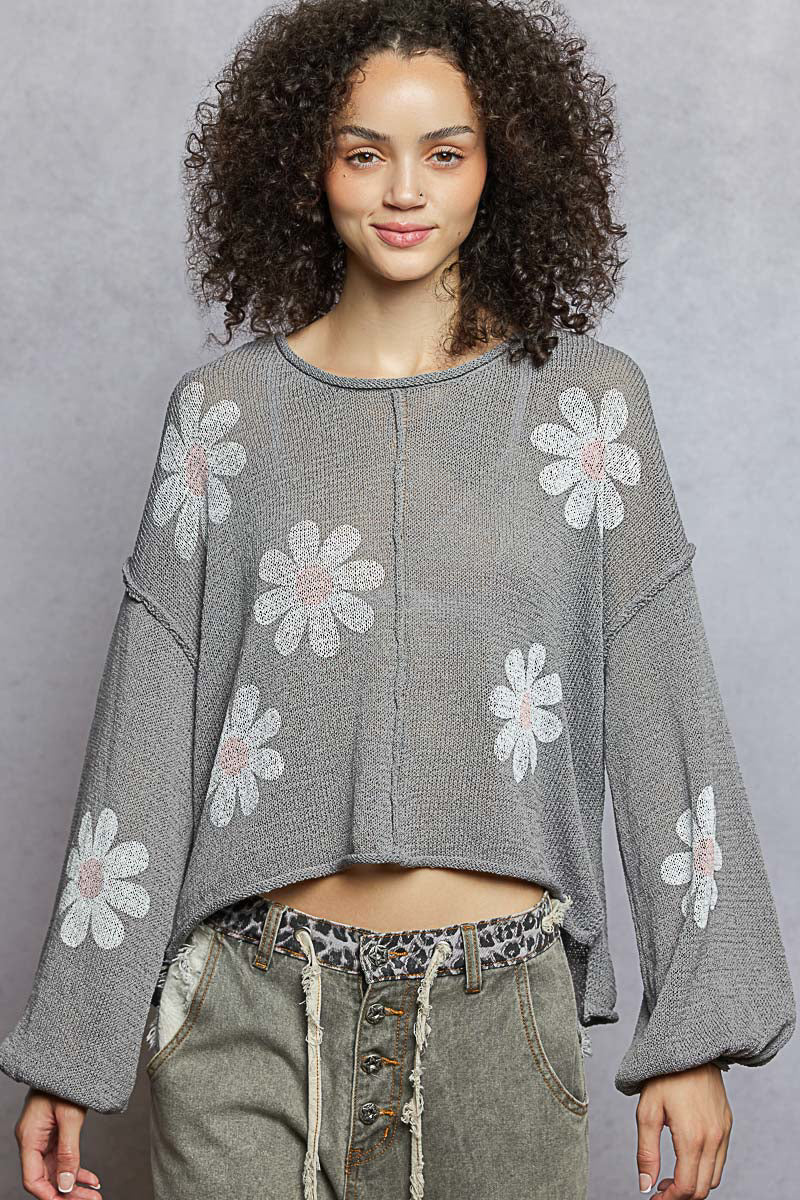 POL Floral Light Knit Sweater