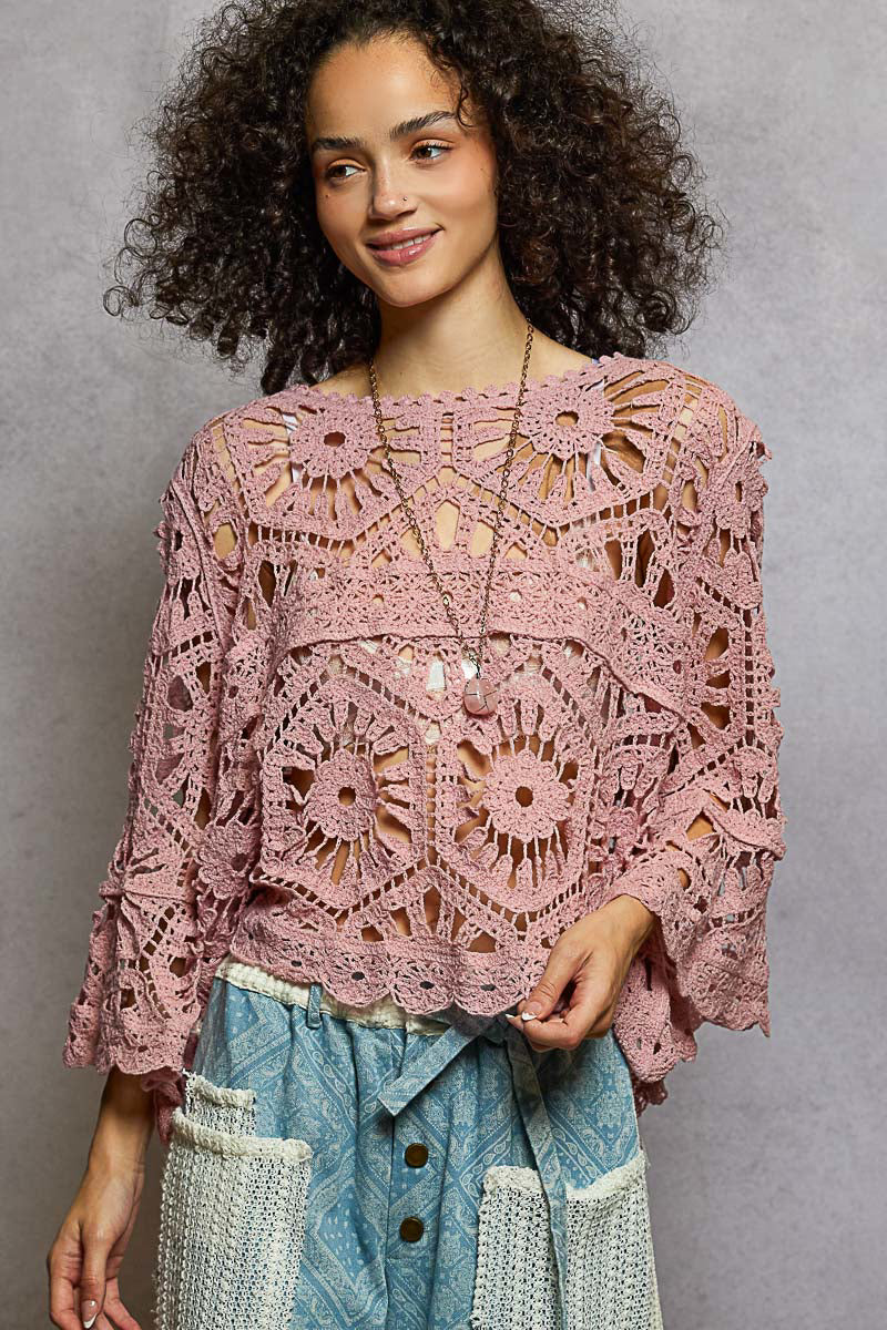 POL Crochet Love Top