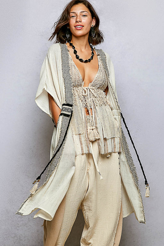 POL BoHo Relaxed Long Cardigan Kimono