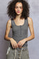 POL Sleeveless Henley Tank Top