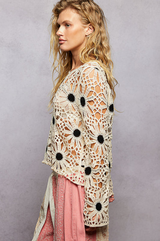 POL Super Flower Crochet Top