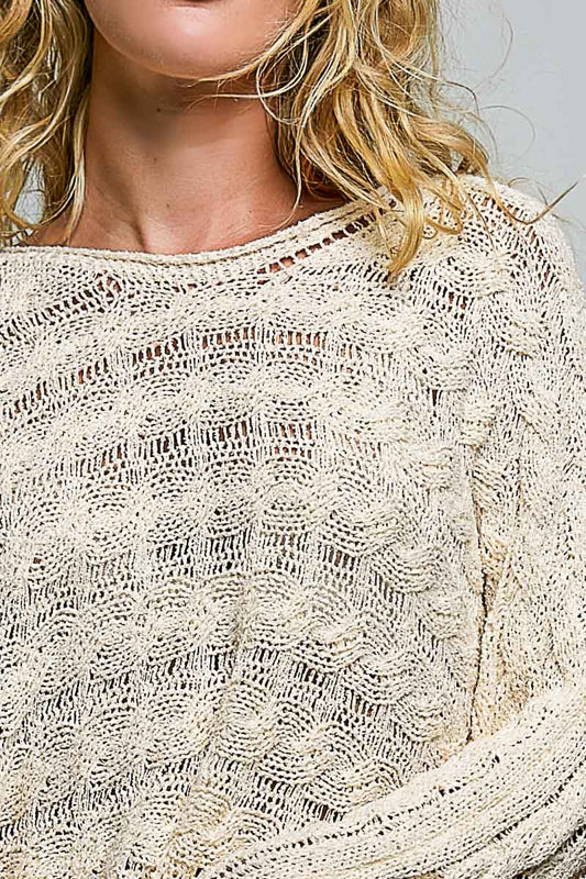 POL Lightest Twisted Cable Sweater