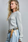 POL Ditzy Flower Ribbed Top