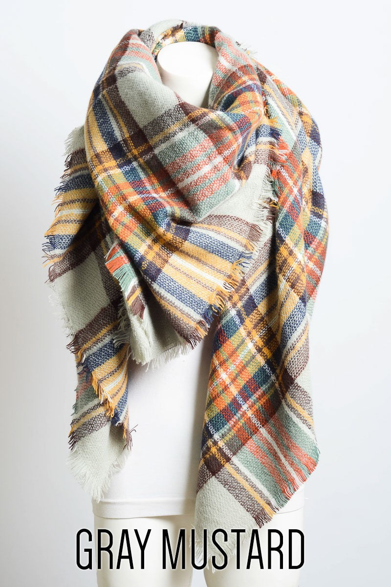 Classic Plaid Blanket Scarf