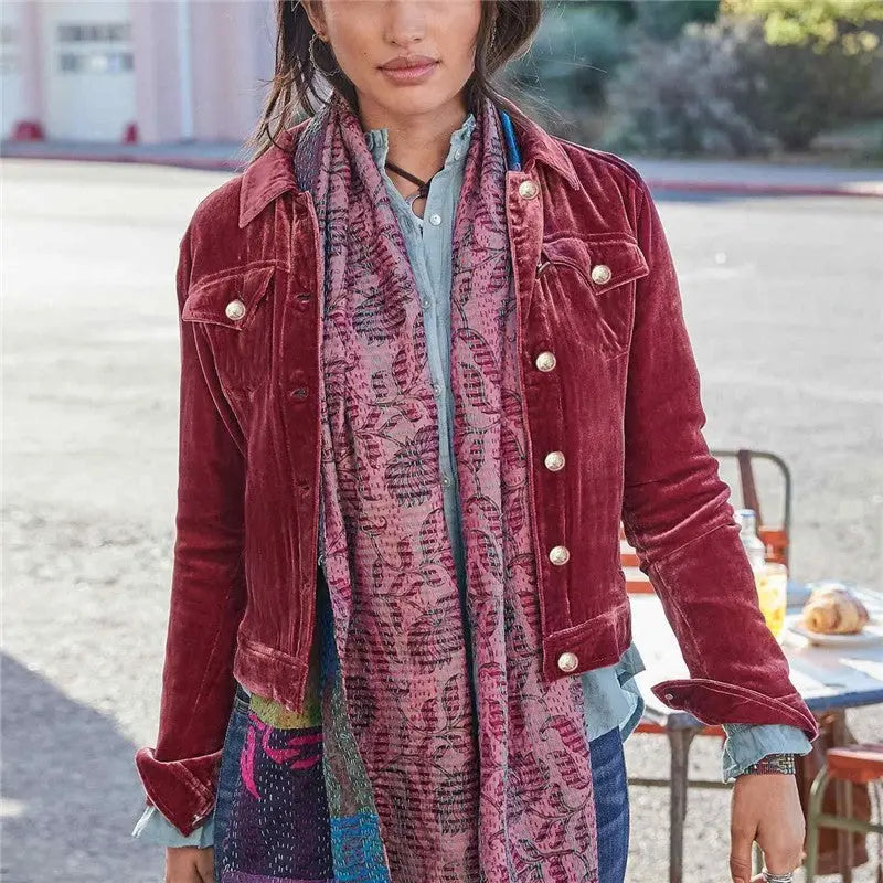 Velvet and Golden Hardware Jacket