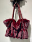 Lux Faux Fur Handbag with Braided Handle