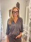 Caite and Kyla Embroidered Lava Rock Top
