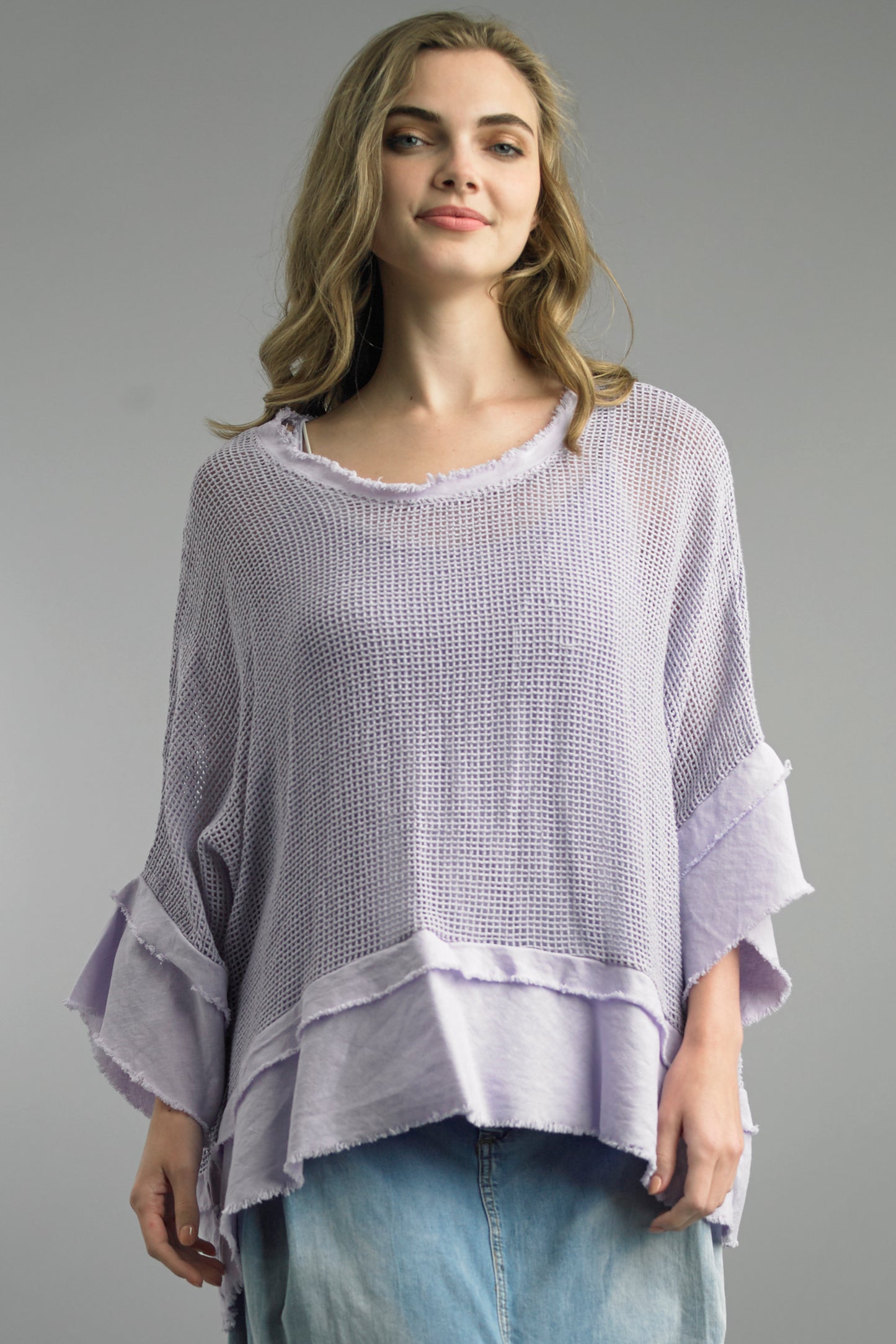 Tempo Paris Cotton Mesh Top w/ Cami