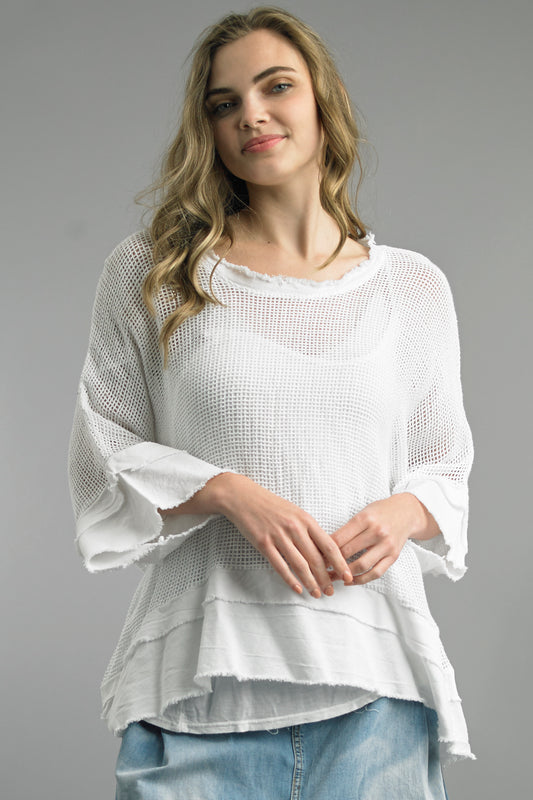 Tempo Paris Cotton Mesh Top w/ Cami