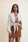 Flounce Sleeve Kimono Wrap Top