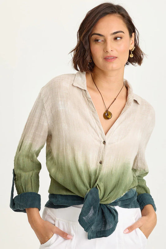 XCVI Wearables Tie Dye Porter Top