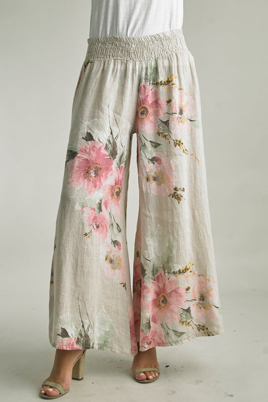 Tempo Paris Pretty Printed Linen Pants