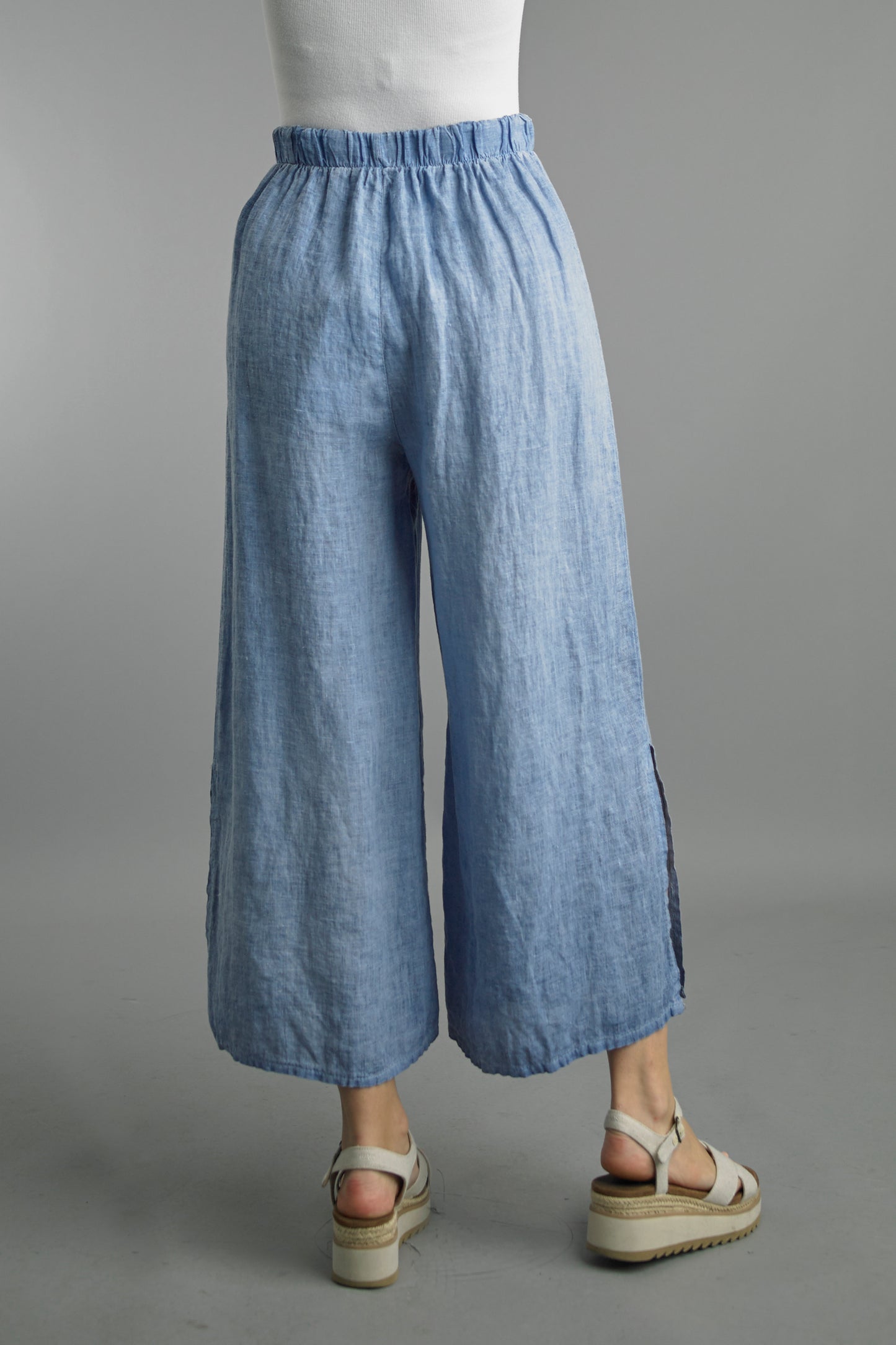 Tempo Paris Comfy Linen Side Slit Pants