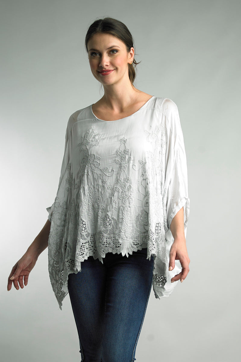 Tempo Paris Silk Embroidered Top