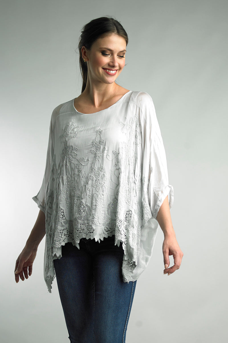 Tempo Paris Silk Embroidered Top