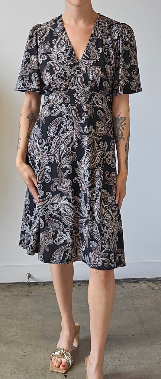 Veronica M Delano Flutter Sleeve Dress