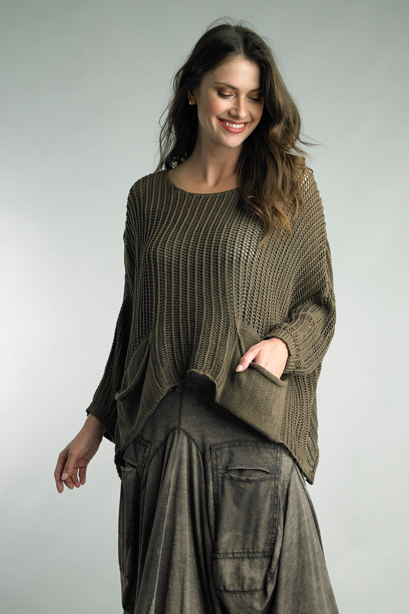 Tempo Paris Crochet Knit Top