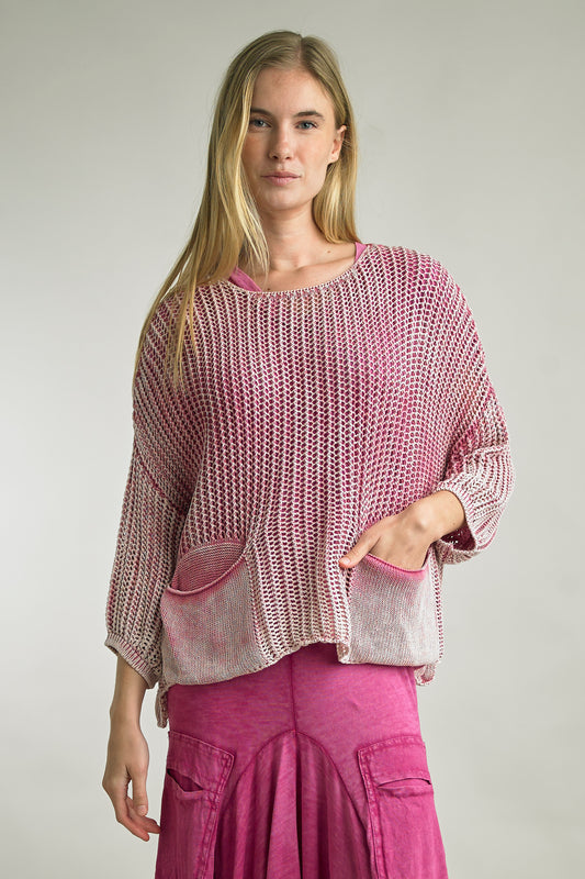 Tempo Paris Crochet Knit Top