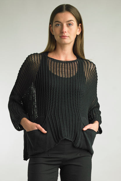 Tempo Paris Crochet Knit Top
