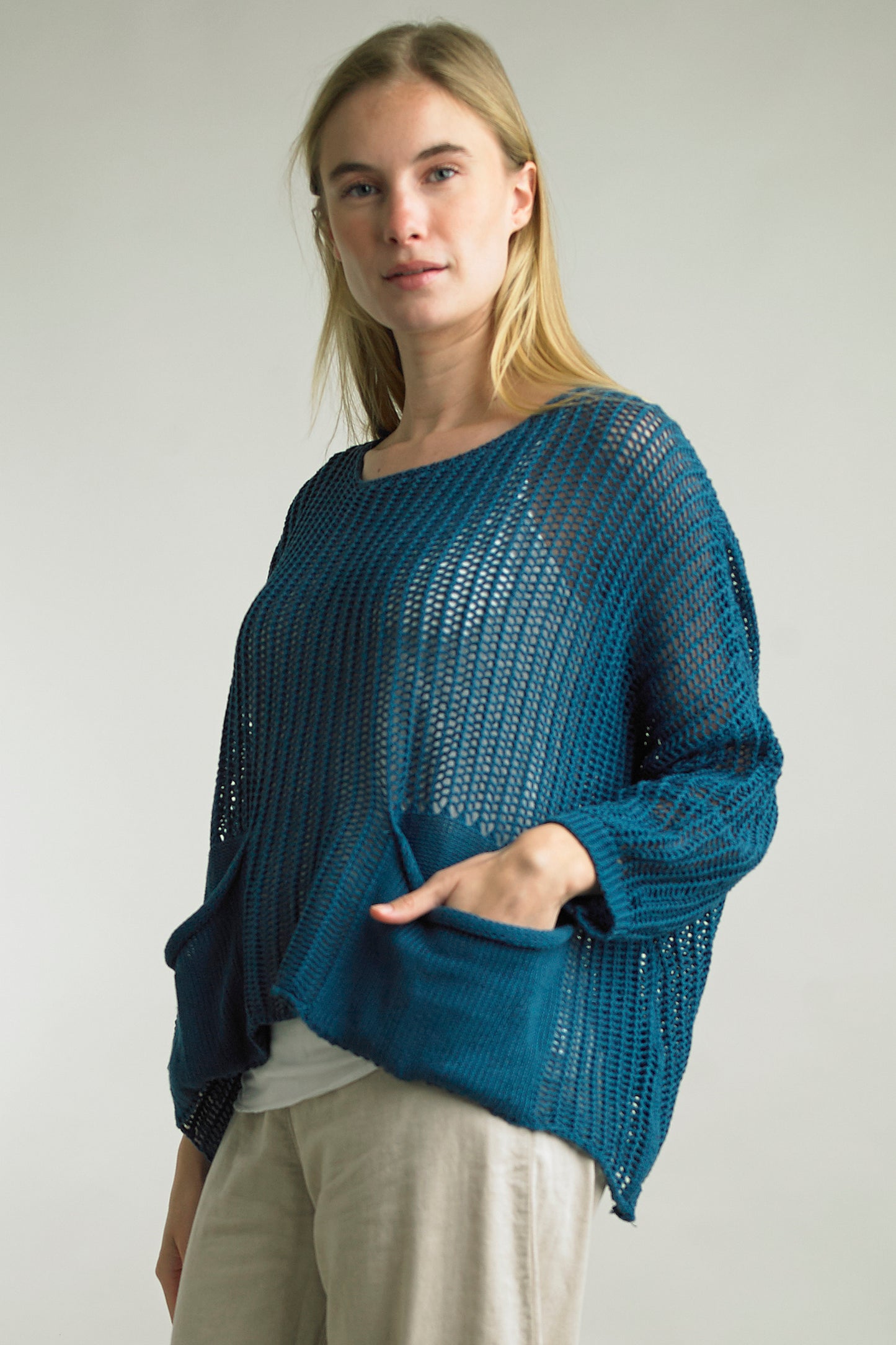 Tempo Paris Crochet Knit Top