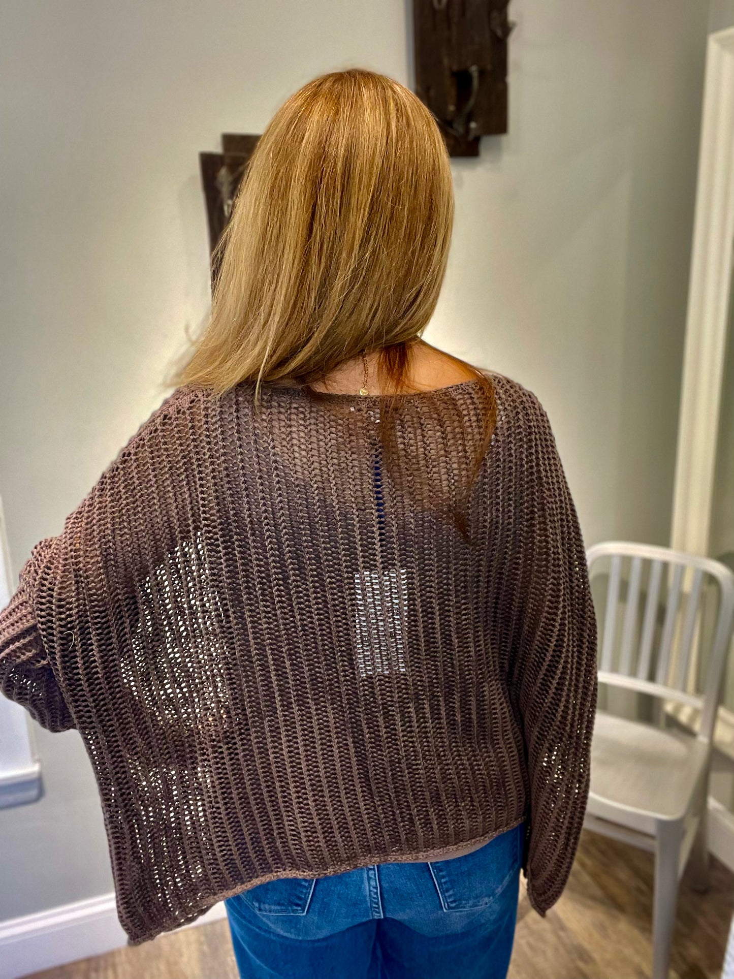 Tempo Paris Crochet Knit Top