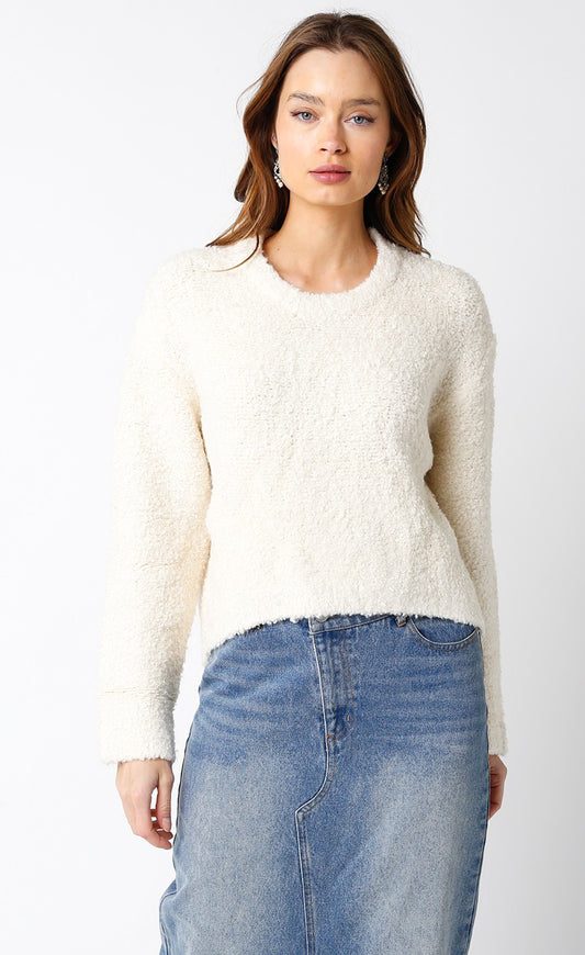 Olivaceous Ecru Fluff Sweater