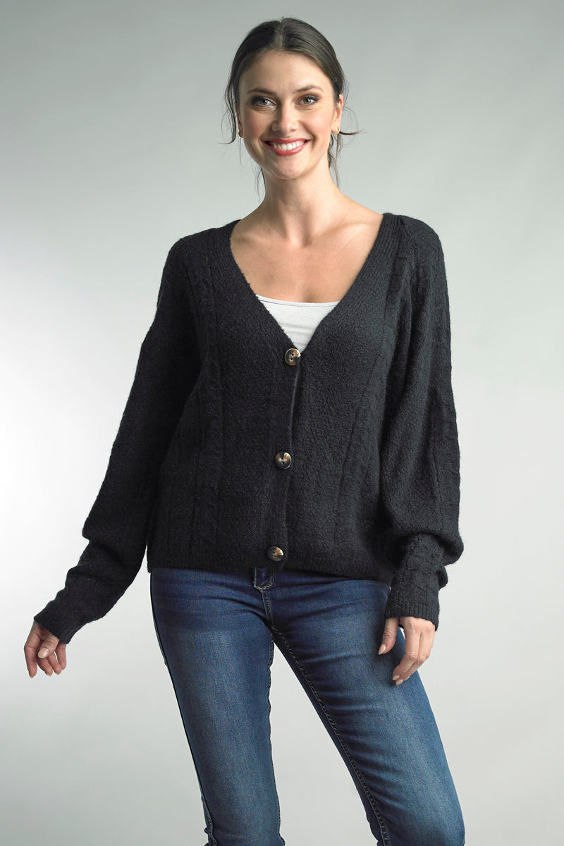 Tempo Paris Puff Sleeve Cardigan