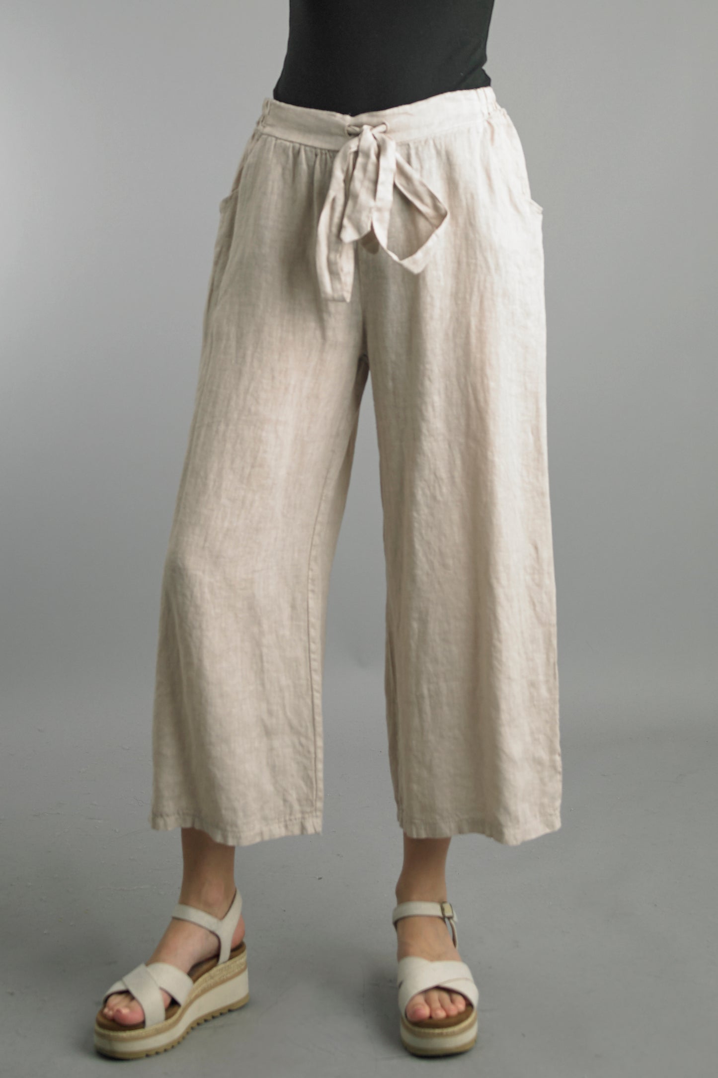 Tempo Paris Comfy Linen Cropped Pants