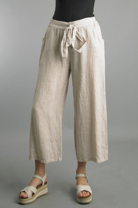 Tempo Paris Comfy Linen Cropped Pants