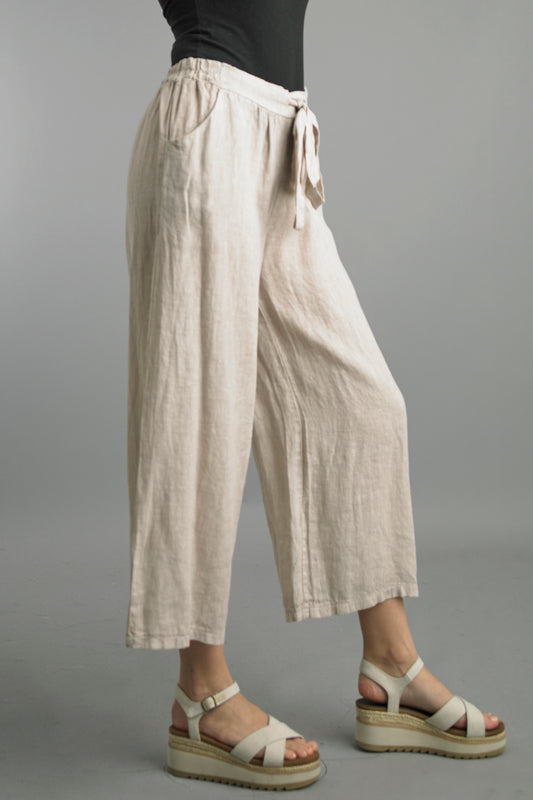 Tempo Paris Comfy Linen Cropped Pants