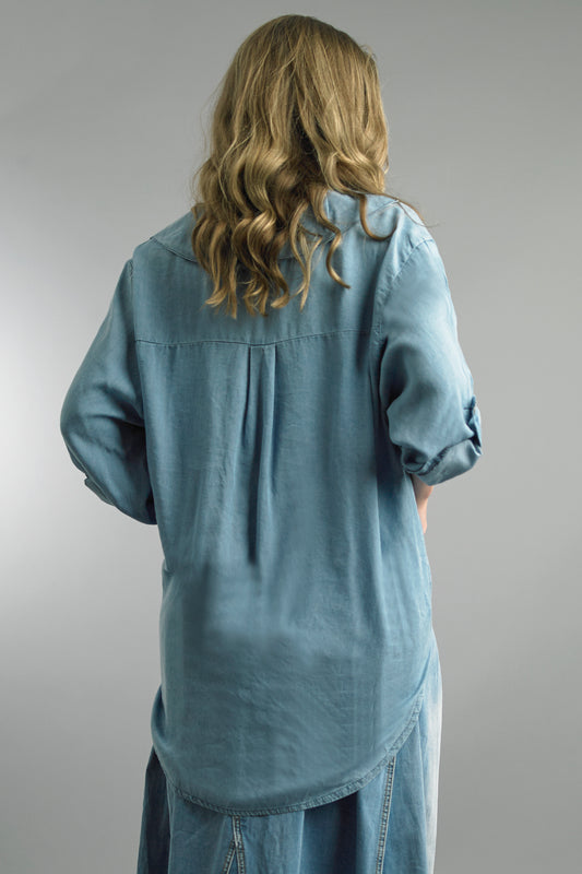 Tempo Paris Tie Front Tencel Top