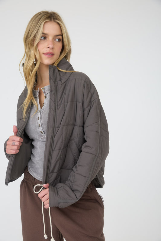 Blu Pepper Quilted Square Puffer Jacket