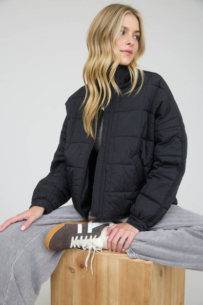 Blu Pepper Quilted Square Puffer Jacket