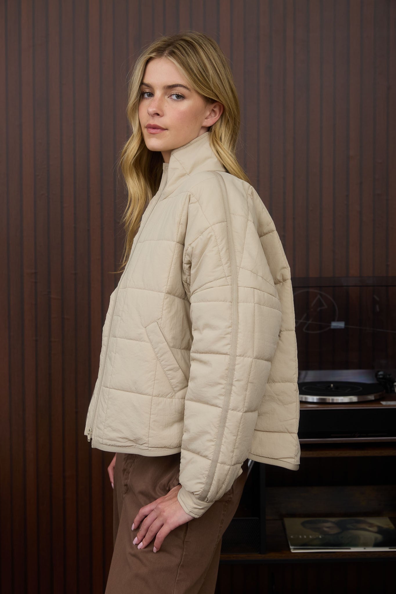 Blu Pepper Quilted Square Puffer Jacket