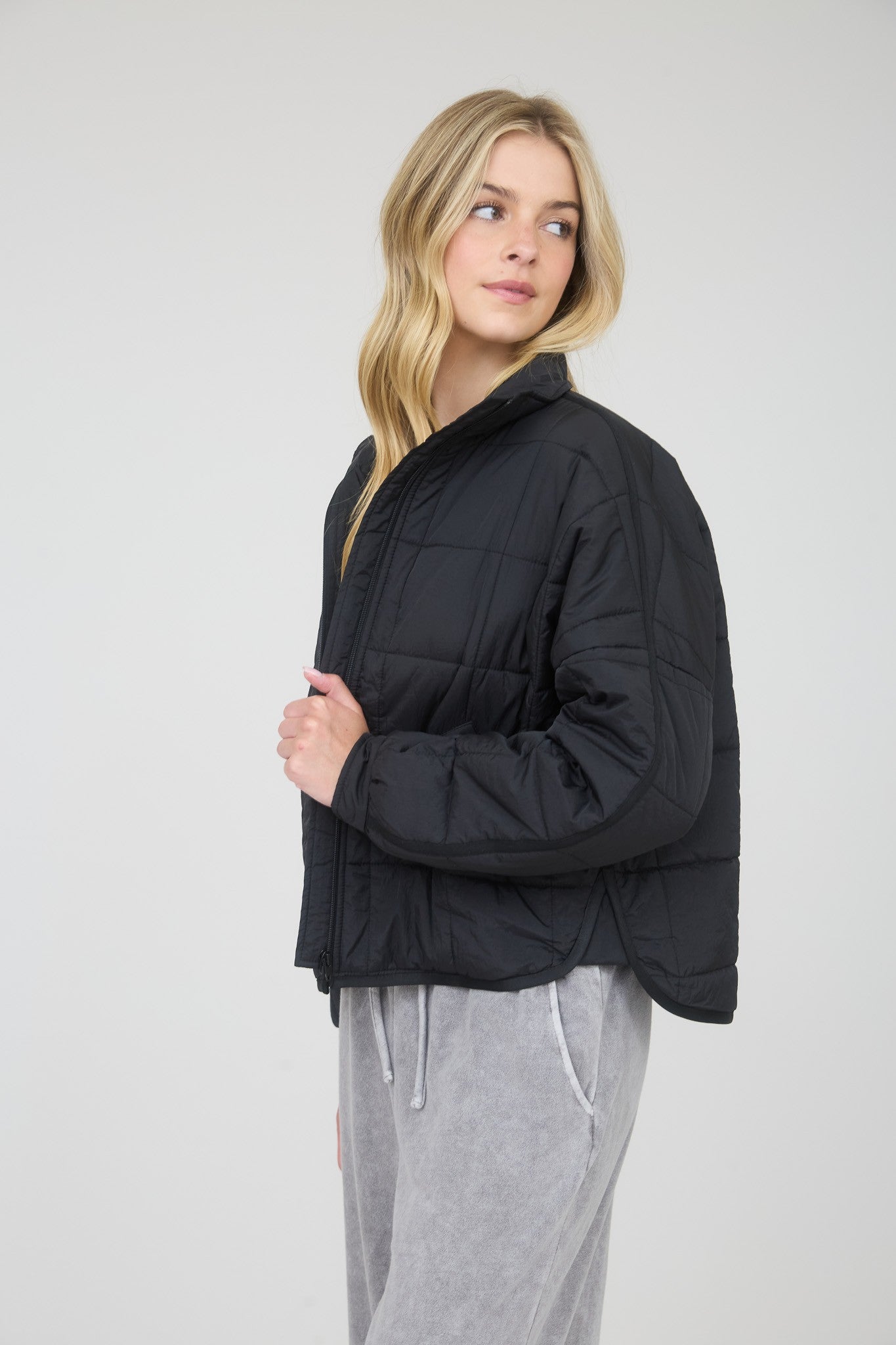 Blu Pepper Quilted Square Puffer Jacket