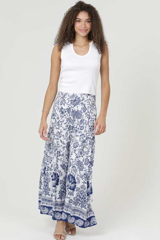 Angie Cape Printed Wide Leg Pants
