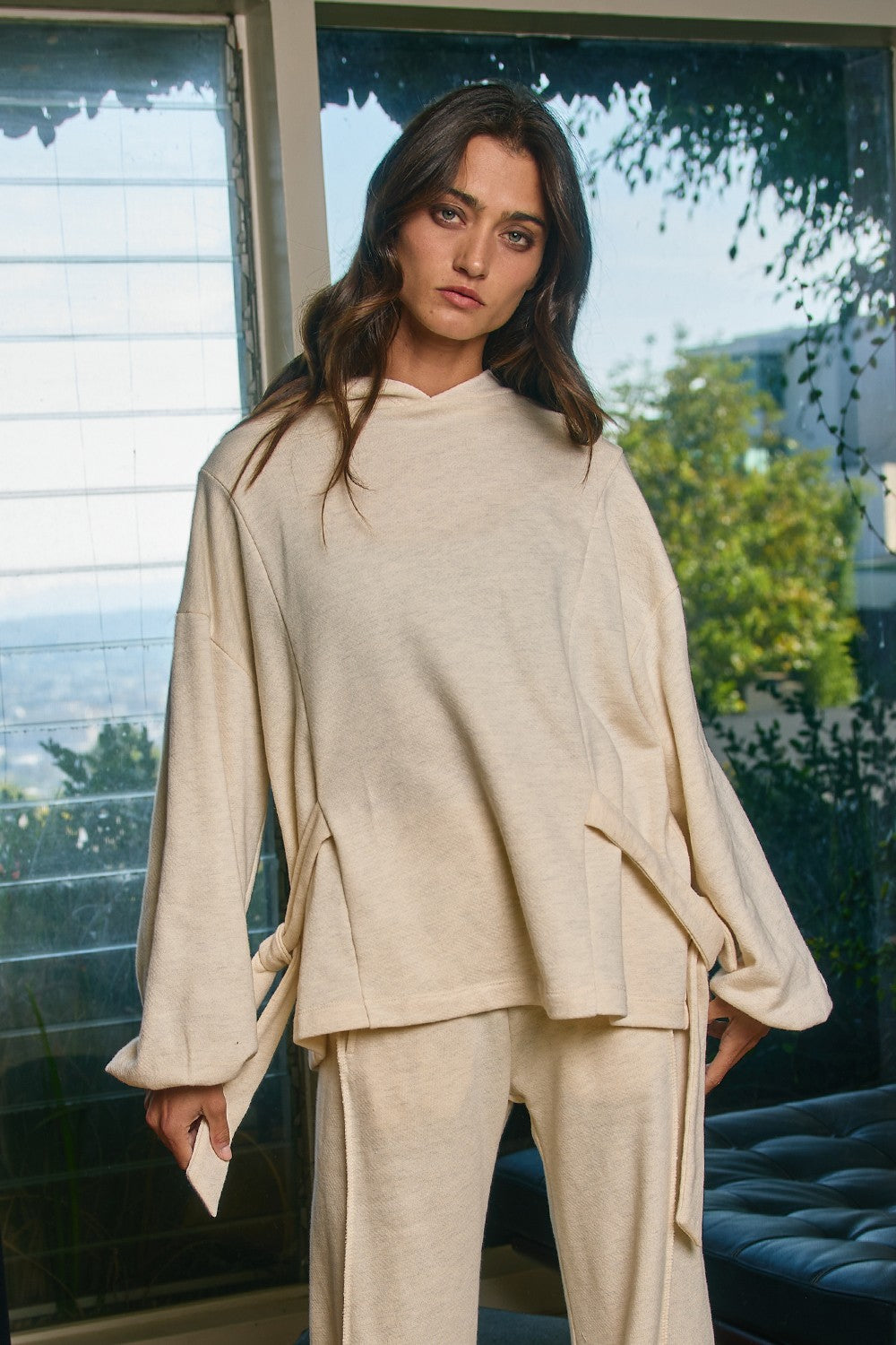 Bucketlist Side-tie Oversized Hoodie