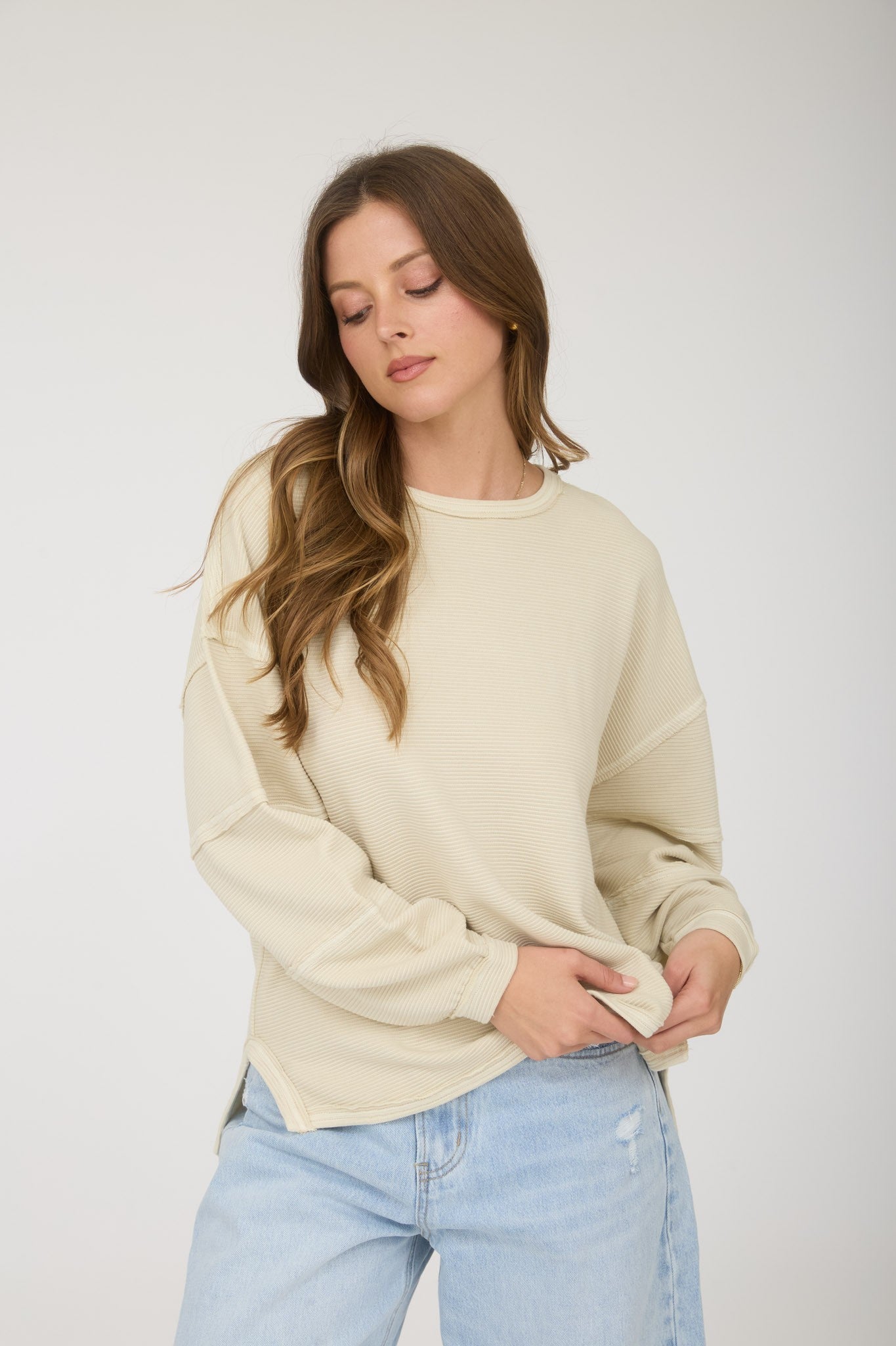 Blu Pepper Exposed Seam Top