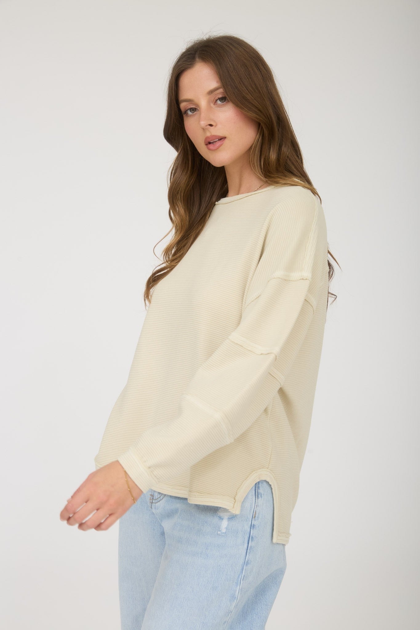 Blu Pepper Exposed Seam Top