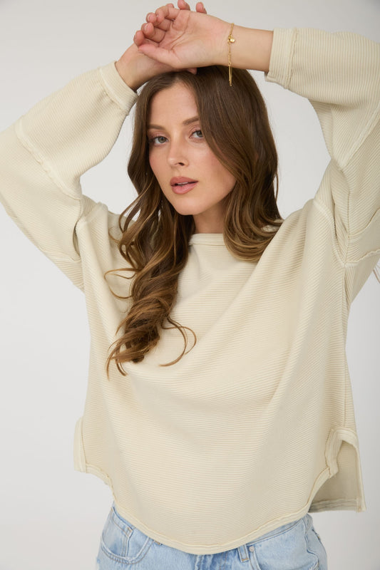 Blu Pepper Exposed Seam Top