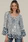 Angie Bohemian Flare Sleeve Print Blouse