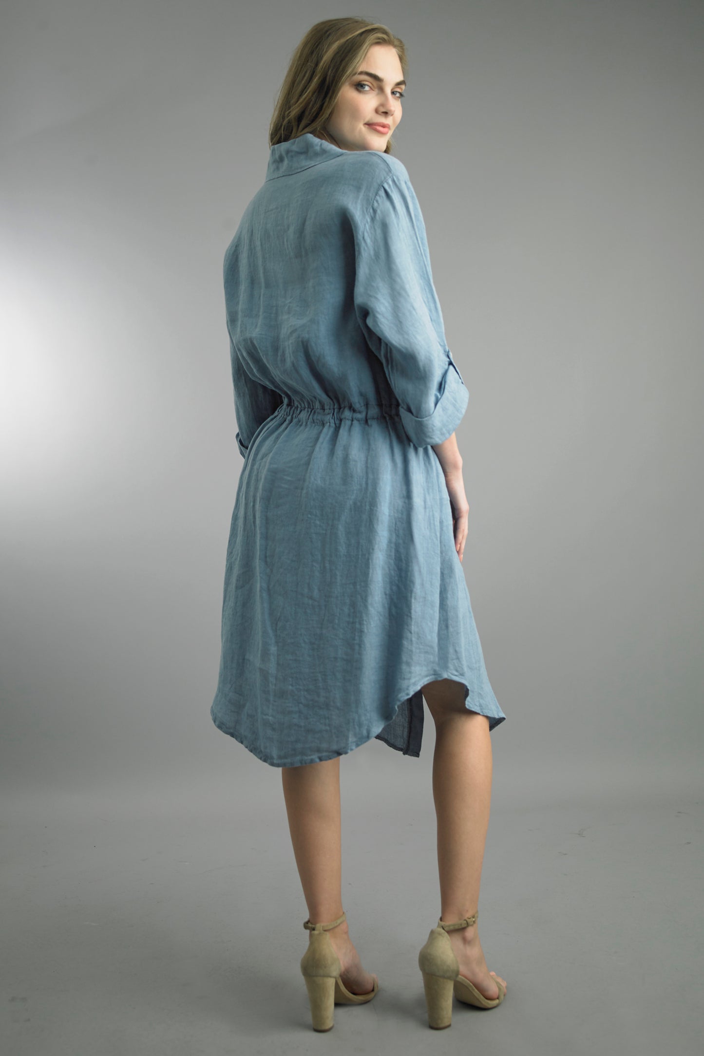 Tempo Paris Linen Tied Waist Dress