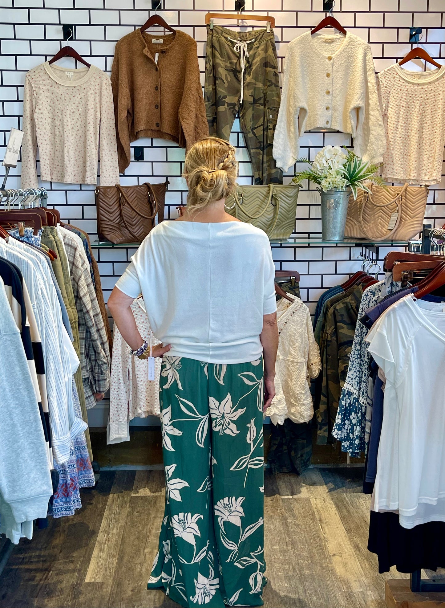 Angie Tropical Ruffle Wrap Pants