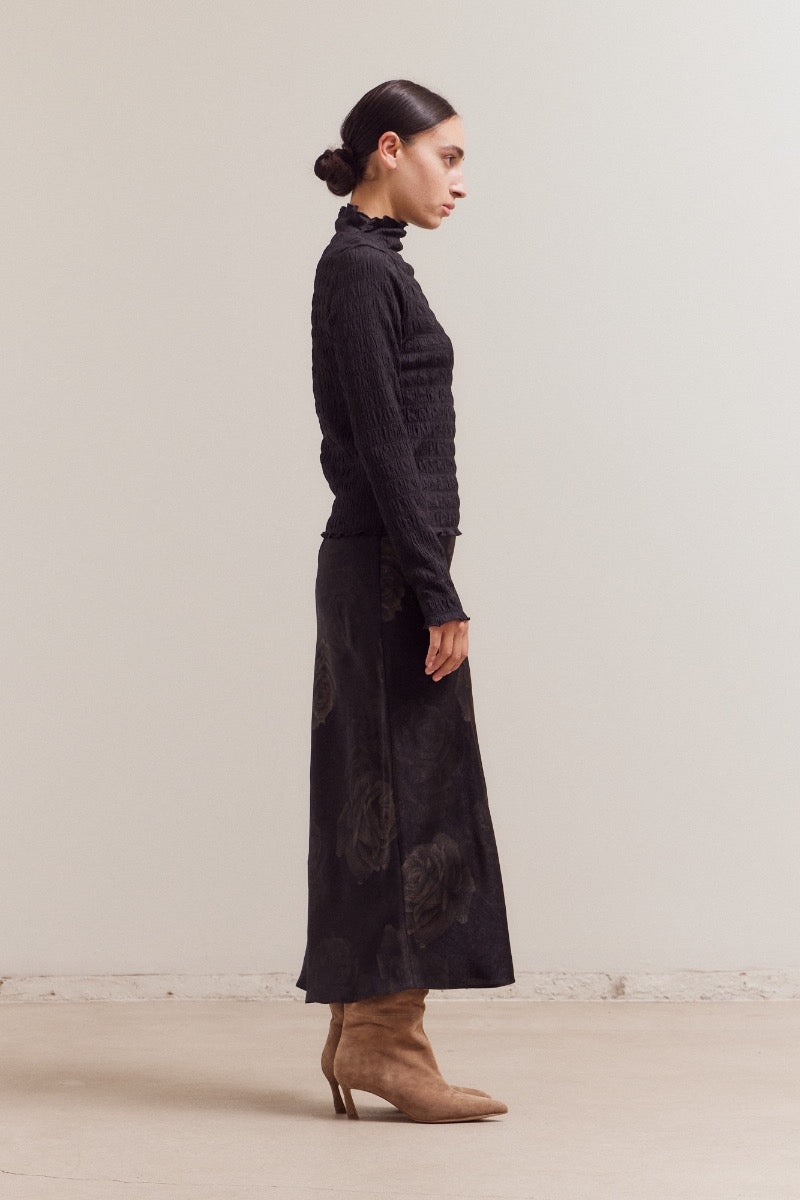 Grade & Gather Seered Mock Neck Top