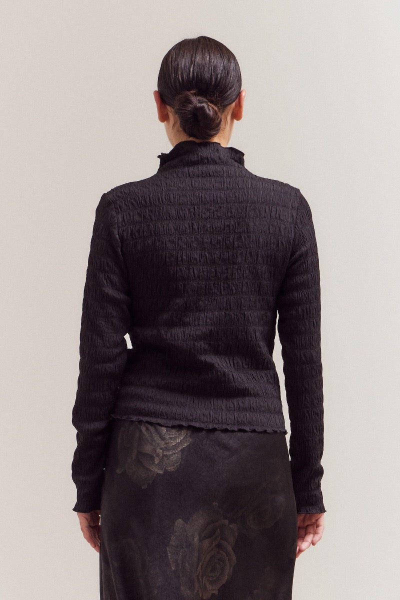 Grade & Gather Seered Mock Neck Top